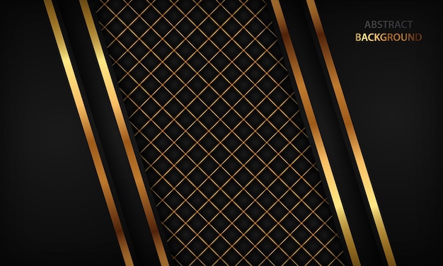 Elegante fondo negro con elementos de línea dorada Plantilla de diseño de lujo moderno