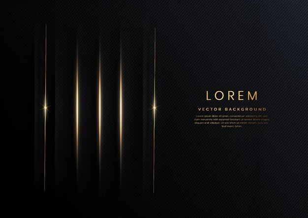 Elegante fondo negro con líneas doradas
