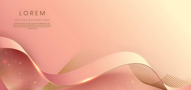 Elegante fondo de onda de oro rosado