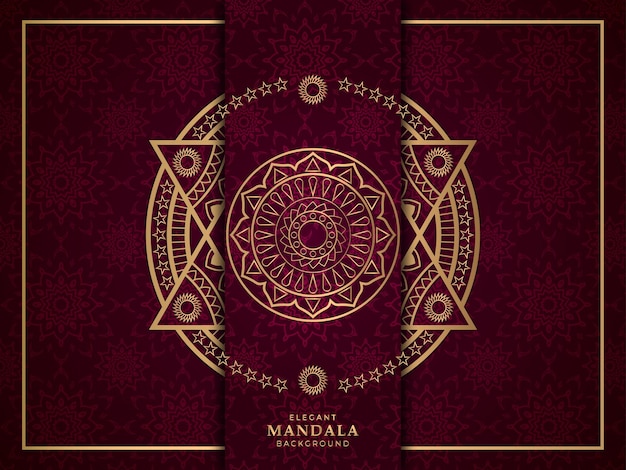 Elegante fondo ornamental de mandala con arabescos dorados