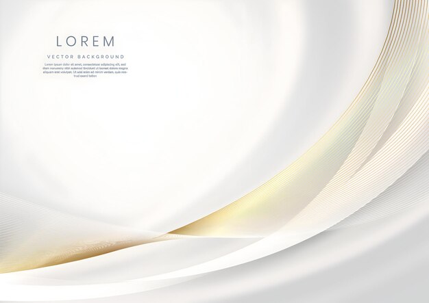 Elegante fondo de oro blanco y onda