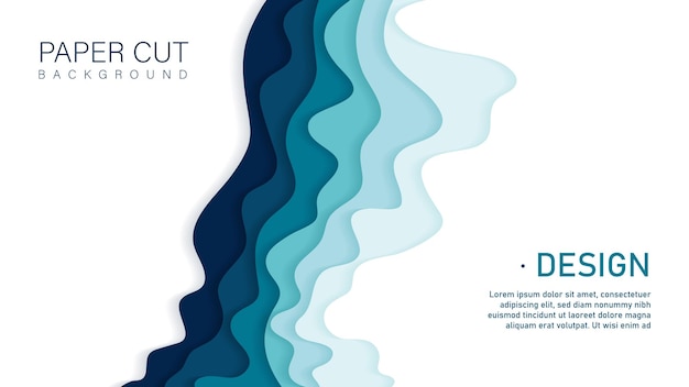 Elegante fondo de papercut en estilo ondulado