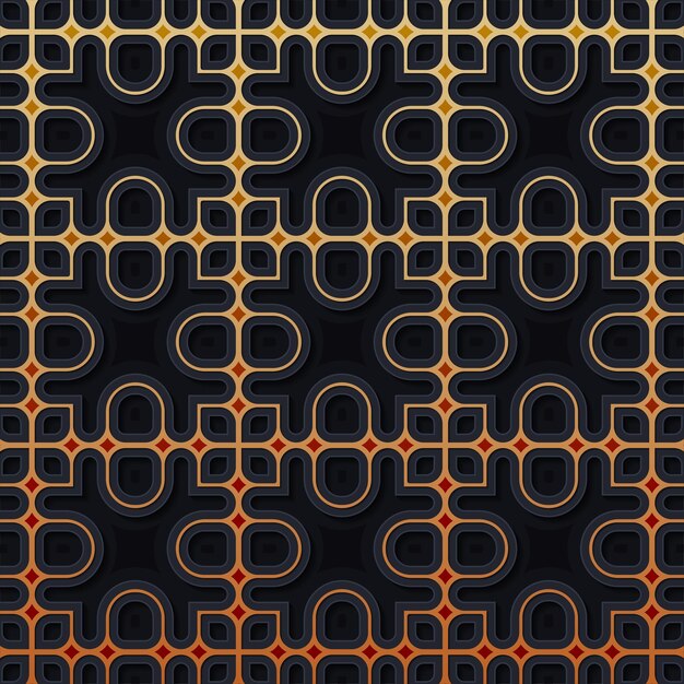 elegante fondo de patrón geométrico oscuro y dorado