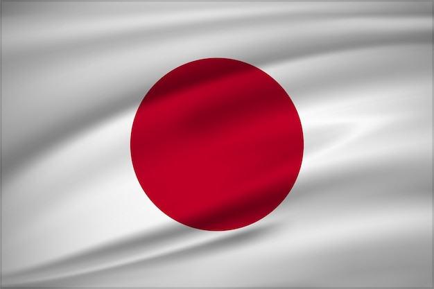 Elegante fondo realista de la bandera de Japón Diseño del Día de la Independencia de Japón