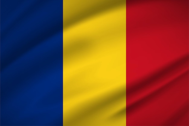 Elegante fondo realista de la bandera de Rumania Diseño del Día de la Independencia de Rumania