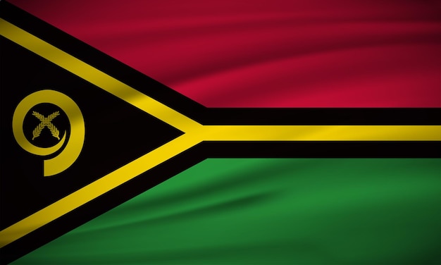Elegante fondo realista de la bandera de Vanuatu Diseño del Día de la Independencia de Vanuatu