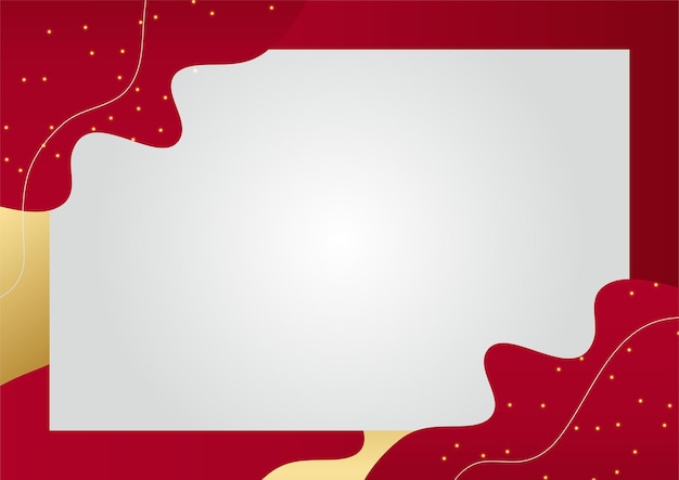 Elegante fondo rojo abstracto con forma de triángulo geométrico y elementos dorados de línea. Concepto moderno 3d de estilo de corte de papel de lujo realista. Ilustración vectorial para el diseño