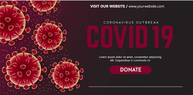 Elegante fondo rojo sobre coronavirus