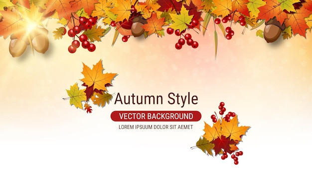 El elegante fondo vectorial de estilo otoño