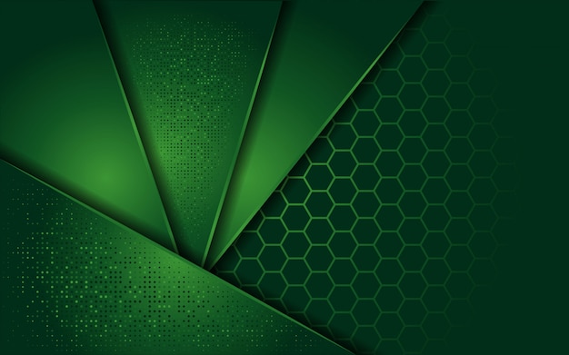 Vector elegante fondo verde con capa superpuesta