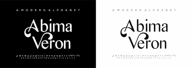 Vector elegante fuente de letras del alfabeto moderno letras clásicas diseños de moda minimalista tipografía fuentes serif modernas regulares