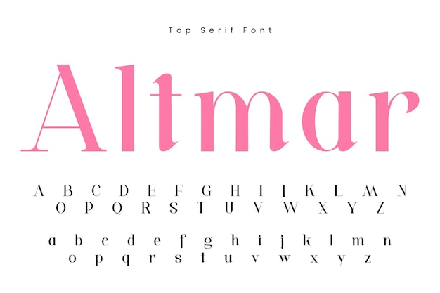 Elegante fuente de letras y números del alfabeto Tipografía fuente serif de letras clásicas de lujo