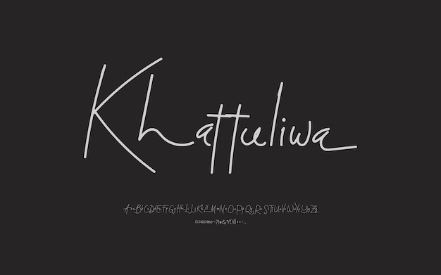 Elegante fuente de tipografía de lujo con firma de alfabeto script Vector Premium