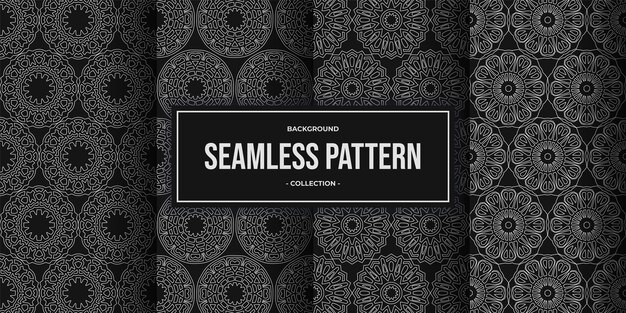 elegante, geométrico, floral, mandala, seamless, patrón