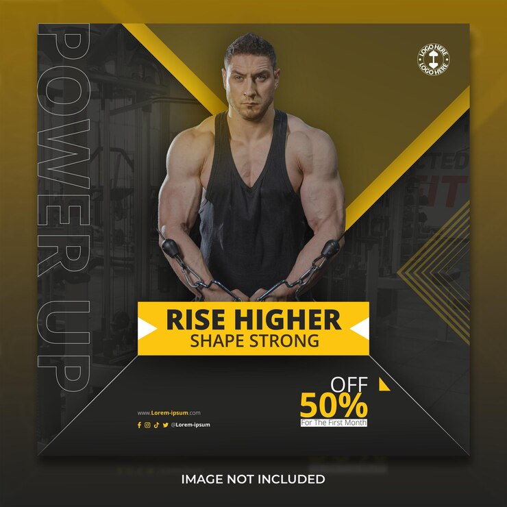 Elegante gimnasio Fitness Social Media Banner