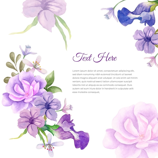 elegante hermosa tarjeta floral acuarela