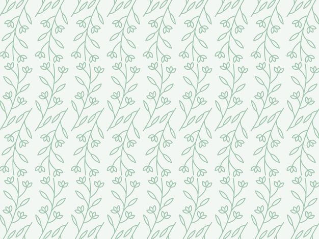 Elegante y hermoso contorno floral sin fisuras patrón de flores y ramas