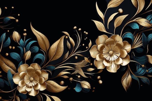 Elegante y hermoso fondo floral en estilo renacentista Abstracto flor decorativa retro