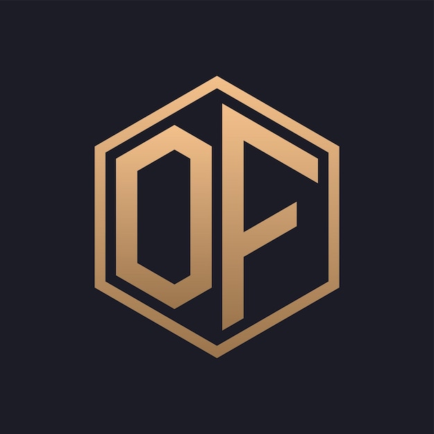 Elegante hexágono letra de diseño de logotipo inicial lujoso de la plantilla de logotipo