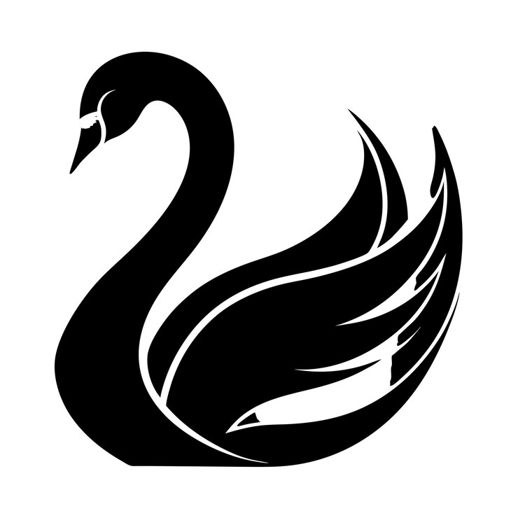 Vector elegante icono de cisne con acentos de oro diseño de marca de spa de lujo