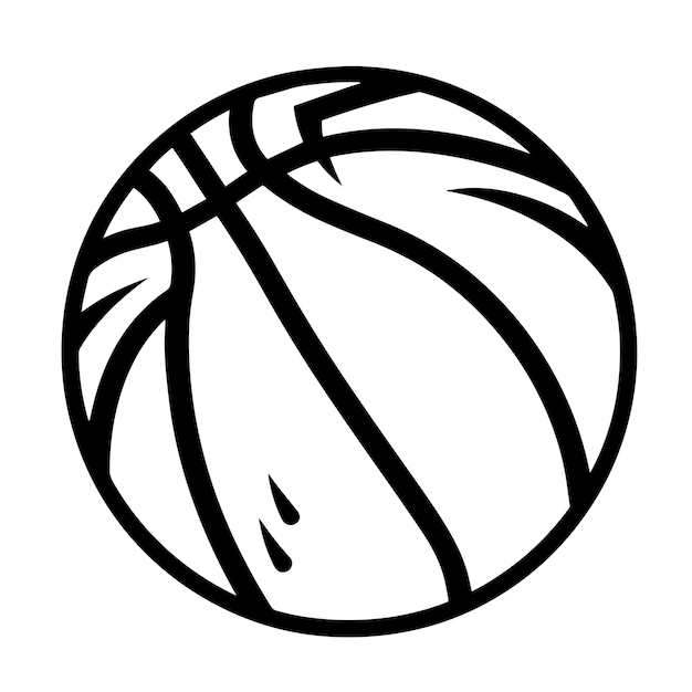 Vector el elegante icono de contorno de baloncesto es perfecto para diseños deportivos