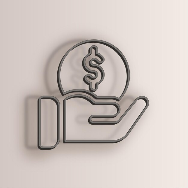 Elegante icono de inversión con efecto de alambre con fondo blanco antiguo