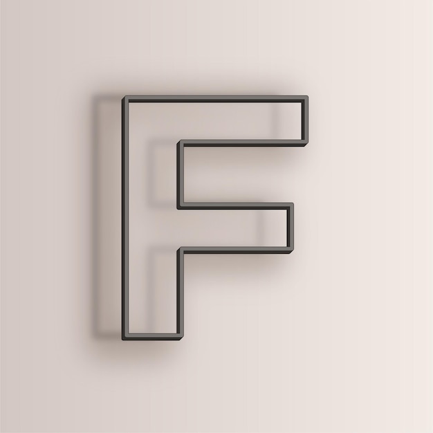 Elegante icono de la letra F con fondo blanco antiguo