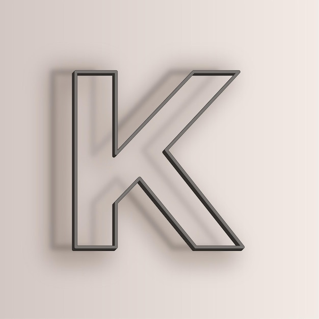 Elegante icono de la letra K con fondo blanco antiguo