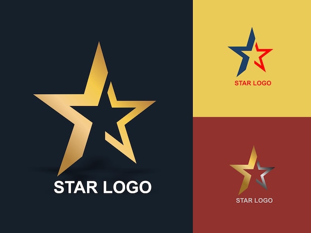 El elegante icono del logotipo de la estrella es el logotipo del vector de la estrella dorada.