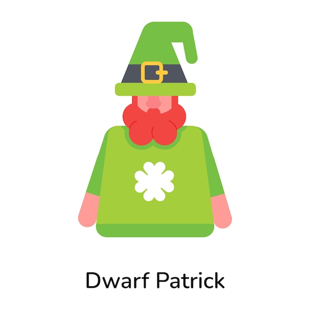 El elegante icono de personaje plano del disfraz de Patrick