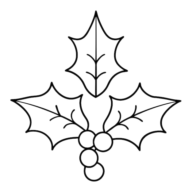 Elegante ilustración de arte de línea vectorial de Holly e Ivy