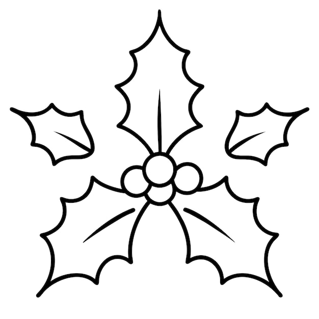 Elegante ilustración de arte de línea vectorial de Holly e Ivy