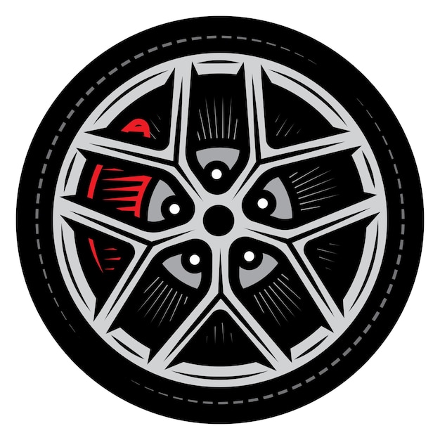 Elegante ilustración detallada monocromática vectorial con altavoz