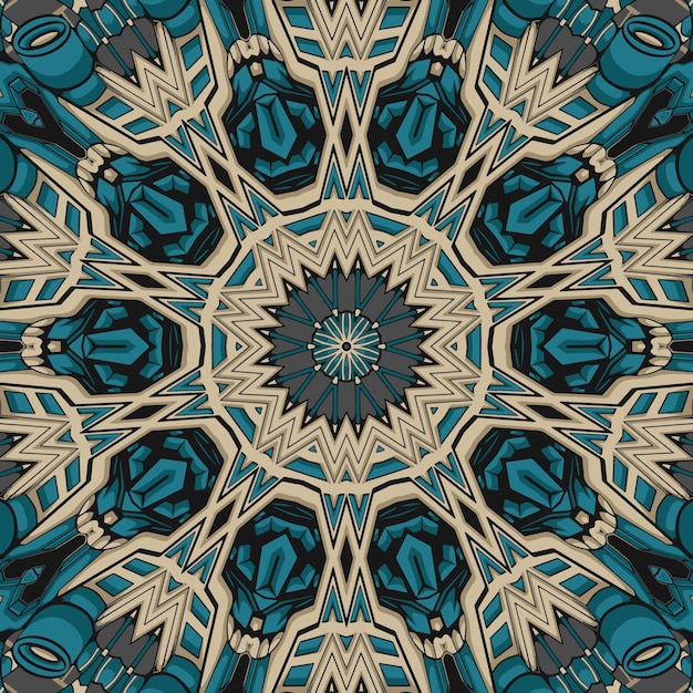 Elegante ilustración inspirada en zentangle con adornos tribales boho chic