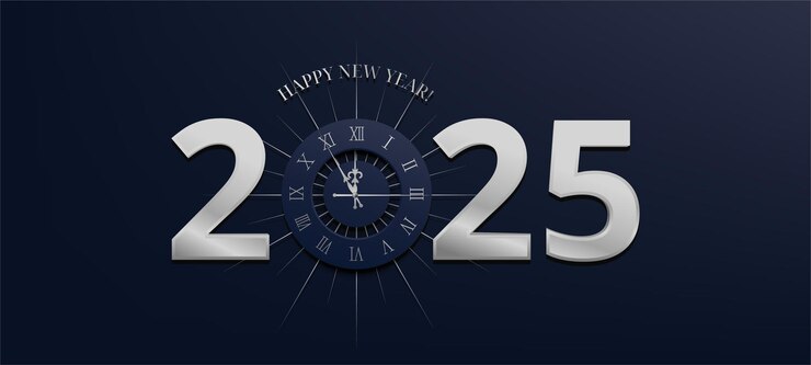 Una elegante ilustración metálica para el año nuevo de 2025