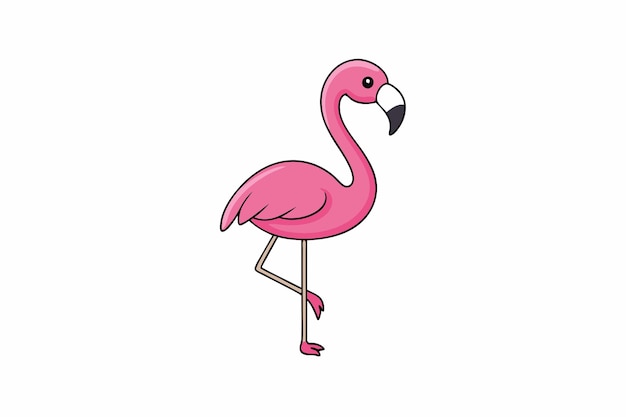 Elegante ilustración vectorial de flamenco con colores vibrantes y detalles intrincados