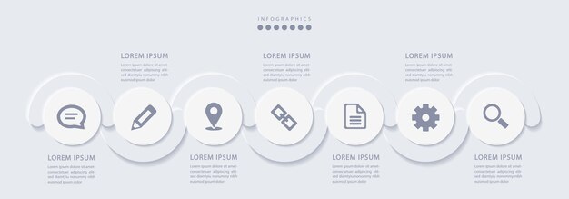 Elegante infografía minimalista con 7 pasos