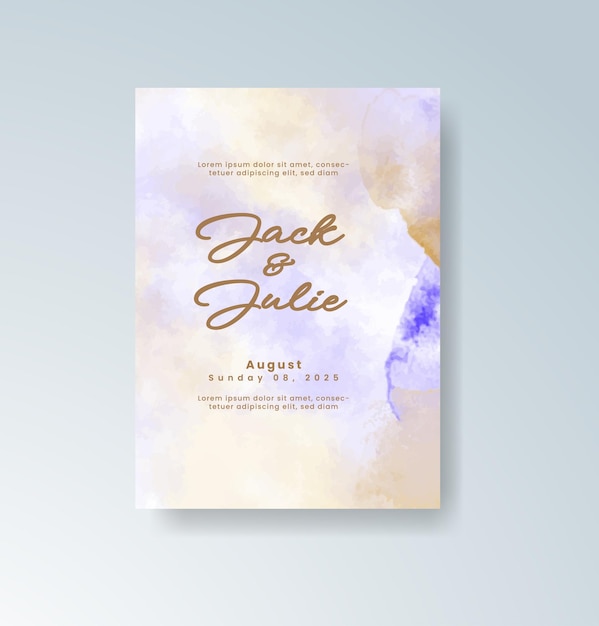 Elegante invitación de boda en acuarela para Jack y Julie