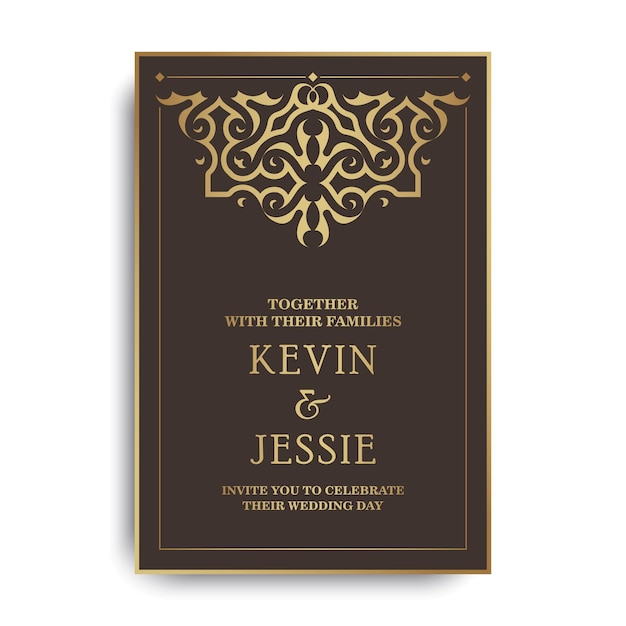 Elegante invitación de boda con motivo floral