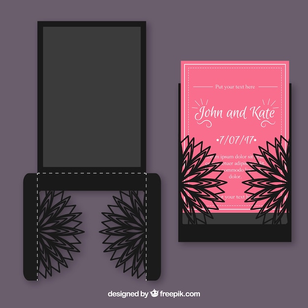 Vector elegante invitación de corte láser