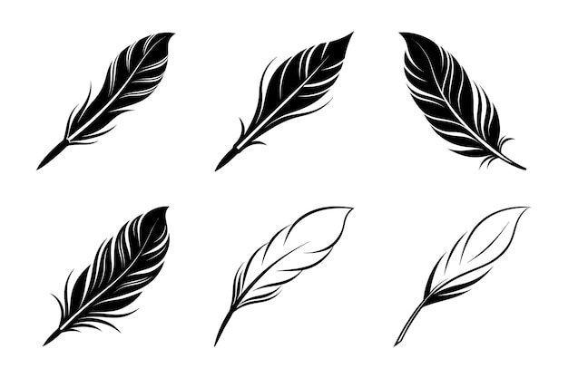 Elegante juego de plumas de pluma dibujado a mano con tinta de pluma vintage Ilustraciones para la caligrafía