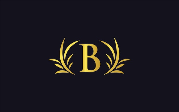 La elegante letra B del logotipo dorado