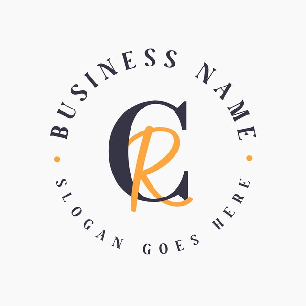 Elegante letra CR Iniciales Logotipo para marca corporativa Logotipo de letra CR para marcas de moda y belleza