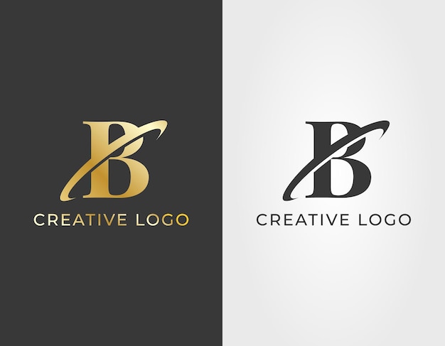 Elegante letra dorada B Diseño creativo del logotipo
