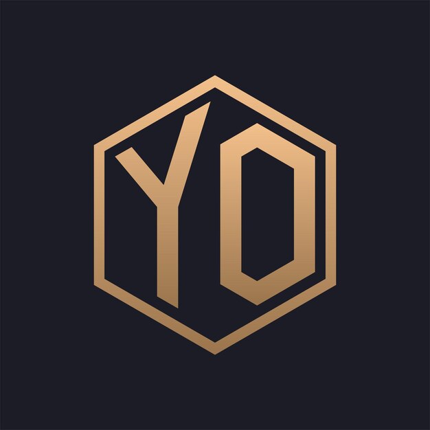 Elegante letra hexagonal diseño inicial de logotipo de lujo