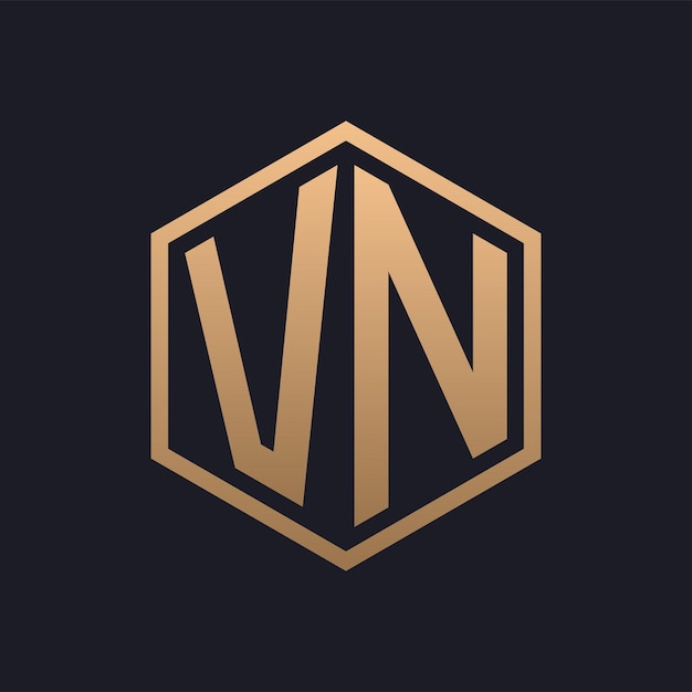Elegante letra hexagonal diseño inicial del logotipo de Vietnam plantilla de logotipo de lujo de Vietnam