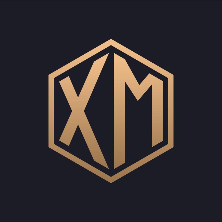 Vector elegante letra hexagonal diseño inicial del logotipo de xm modelo de logotipo de lujo de xm