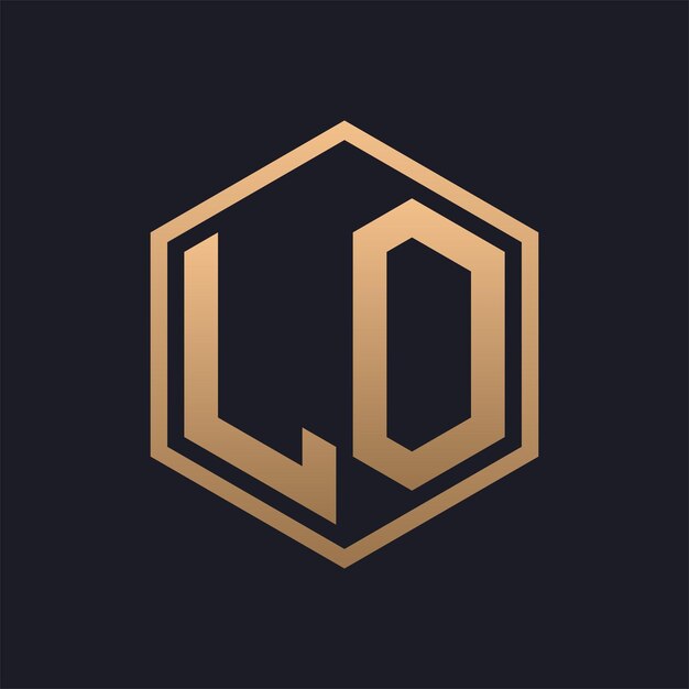 Elegante letra hexagonal LO Diseño inicial del logotipo de lujo LO