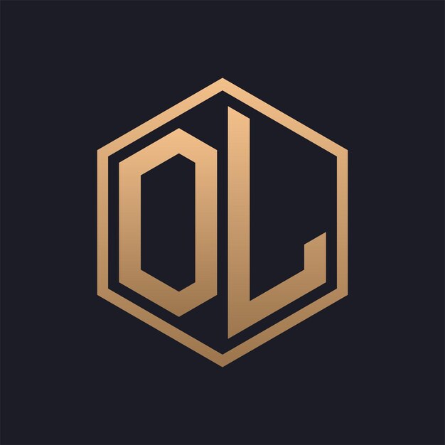 Elegante letra hexagonal OL Diseño inicial del logotipo de lujo OL