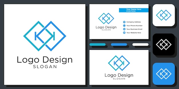 elegante letra inicial alfabeto fuente serif moderna combinación abstracta con plantilla de tarjeta de visita